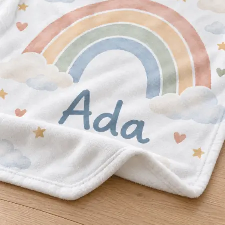 Ada Quiet Rainbow Personalized Baby Blanket — detail illustrative mockup