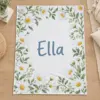 Ella Daisy Welcome Personalized Baby Blanket — main illustrative mockup
