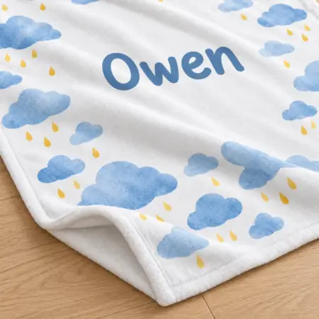 Owen Cloud Parade Personalized Baby Blanket — detail illustrative mockup
